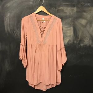 blush pink flowy dress